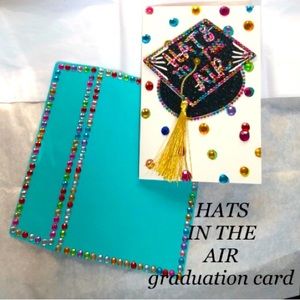 GRADUATION CARD handcrafted embellished/bedazzled size 5x7 NEW